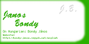 janos bondy business card